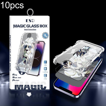 10pcs Easy Install Dust-proof Box HD Tempered Glass Film, For iPhone 17e / 16e / 14 / 13 Pro, For iPhone 17 Pro Max, For iPhone 17 Pro, For iPhone 17 / 16 Pro, For iPhone Air, For iPhone 16 Pro Max, For iPhone 16 Plus / 15 Plus, For iPhone 16 / 15     ...
