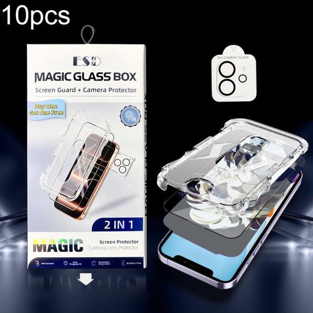 10pcs Easy Install Dust-proof Box HD Tempered Glass Film with Lens Film, For iPhone 17e / 16e, For iPhone 17 Pro Max, For iPhone 17 Pro, For iPhone 17, For iPhone Air, For iPhone 16 Pro Max, For iPhone 16 Pro, For iPhone 16 Plus, For iPhone 16         ...