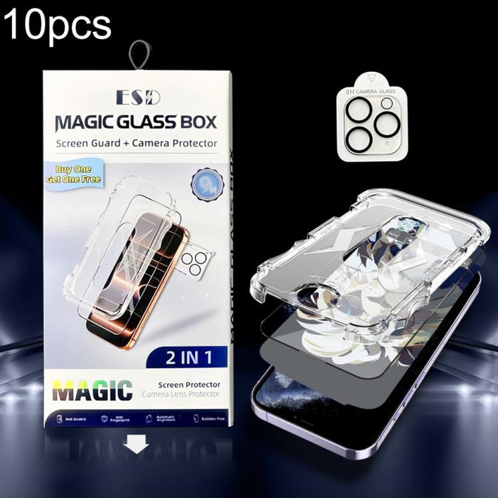 10pcs Easy Install Dust-proof Box HD Tempered Glass Film with Lens Film, For iPhone 11 Pro, For iPhone XS / X, For iPhone XR, For iPhone XS Max
