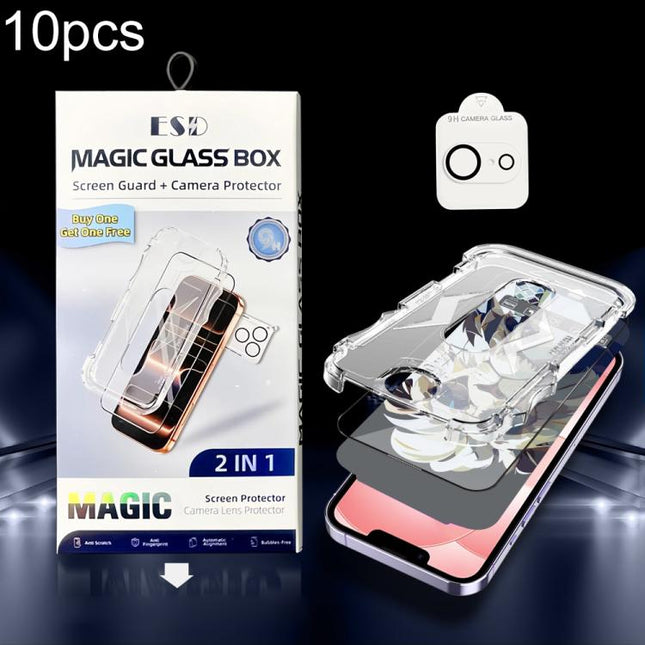 10pcs Easy Install Dust-proof Box HD Tempered Glass Film with Lens Film, For iPhone 17e / 16e, For iPhone 17 Pro Max, For iPhone 17 Pro, For iPhone 17, For iPhone Air, For iPhone 16 Pro Max, For iPhone 16 Pro, For iPhone 16 Plus, For iPhone 16         ...