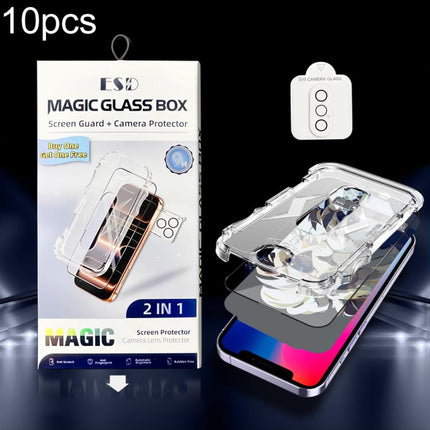 10pcs Easy Install Dust-proof Box HD Tempered Glass Film with Lens Film, For iPhone 11 Pro, For iPhone XS / X, For iPhone XR, For iPhone XS Max
