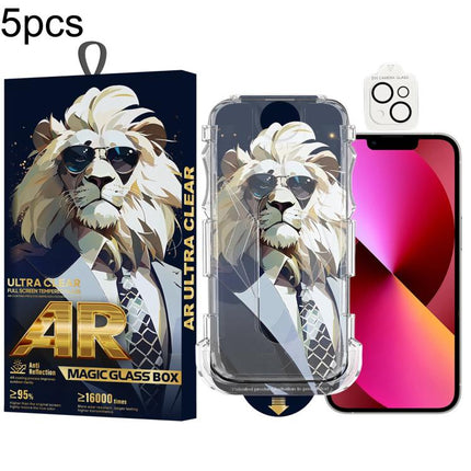 5pcs Sunglasses Lion Easy Install Dust-proof Box AR HD Tempered Glass Film with Lens Film, For iPhone 17e / 16e, For iPhone 17 Pro Max, For iPhone 17 Pro, For iPhone 17, For iPhone Air, For iPhone 16 Pro Max, For iPhone 16 Pro, For iPhone 16 Plus      ...