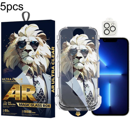 5pcs Sunglasses Lion Easy Install Dust-proof Box AR HD Tempered Glass Film with Lens Film, For iPhone 17e / 16e, For iPhone 17 Pro Max, For iPhone 17 Pro, For iPhone 17, For iPhone Air, For iPhone 16 Pro Max, For iPhone 16 Pro, For iPhone 16 Plus      ...