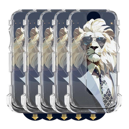 5pcs Sunglasses Lion Easy Install Dust-proof Box AR HD Tempered Glass Film with Lens Film, For iPhone 11 Pro, For iPhone X / XS, For iPhone XR, For iPhone XS Max