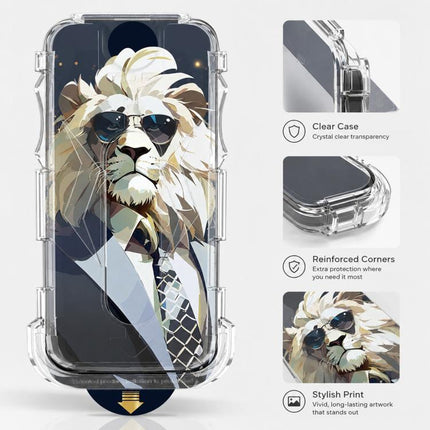 5pcs Sunglasses Lion Easy Install Dust-proof Box AR HD Tempered Glass Film with Lens Film, For iPhone 11 Pro, For iPhone X / XS, For iPhone XR, For iPhone XS Max