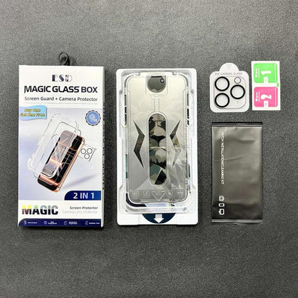 10pcs Easy Install Dust-proof Box Privacy Tempered Glass Film with Lens Film, For iPhone 11 Pro, For iPhone XS / X, For iPhone XR, For iPhone XS Max