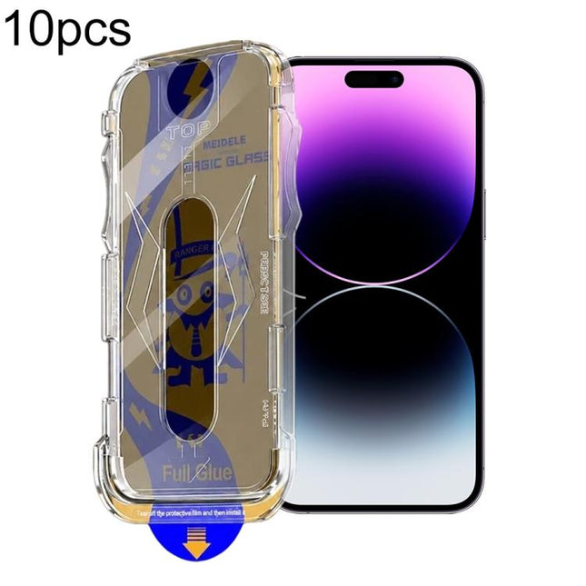 10pcs MEIDELE Easy Install Dust-proof Box Privacy Tempered Glass Film, For iPhone 17e / 16e / 14 / 13 Pro, For iPhone 17 Pro Max, For iPhone 17 Pro, For iPhone 17 / 16 Pro, For iPhone Air, For iPhone 16 Pro Max, For iPhone 16 Plus / 15 Plus            ...