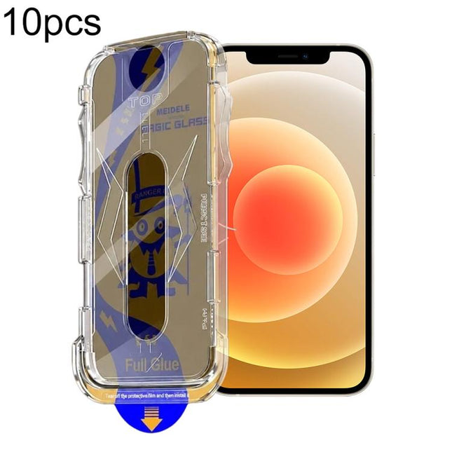 10pcs MEIDELE Easy Install Dust-proof Box Privacy Tempered Glass Film, For iPhone 17e / 16e / 14 / 13 Pro, For iPhone 17 Pro Max, For iPhone 17 Pro, For iPhone 17 / 16 Pro, For iPhone Air, For iPhone 16 Pro Max, For iPhone 16 Plus / 15 Plus            ...