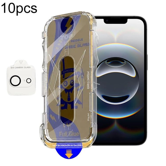 10pcs MEIDELE Easy Install Dust-proof Box Privacy Tempered Glass Film with Lens Film, For iPhone 17e / 16e, For iPhone 17 Pro Max, For iPhone 17 Pro, For iPhone 17, For iPhone Air, For iPhone 16 Pro Max, For iPhone 16 Pro, For iPhone 16 Plus           ...