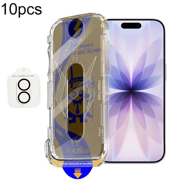 10pcs MEIDELE Easy Install Dust-proof Box Privacy Tempered Glass Film with Lens Film, For iPhone 17e / 16e, For iPhone 17 Pro Max, For iPhone 17 Pro, For iPhone 17, For iPhone Air, For iPhone 16 Pro Max, For iPhone 16 Pro, For iPhone 16 Plus           ...