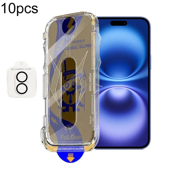 10pcs MEIDELE Easy Install Dust-proof Box Privacy Tempered Glass Film with Lens Film, For iPhone 17e / 16e, For iPhone 17 Pro Max, For iPhone 17 Pro, For iPhone 17, For iPhone Air, For iPhone 16 Pro Max, For iPhone 16 Pro, For iPhone 16 Plus           ...