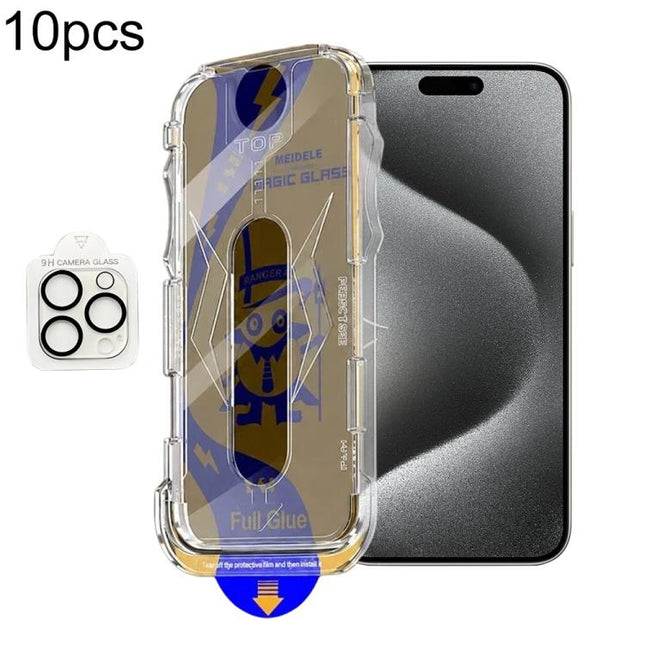 10pcs MEIDELE Easy Install Dust-proof Box Privacy Tempered Glass Film with Lens Film, For iPhone 17e / 16e, For iPhone 17 Pro Max, For iPhone 17 Pro, For iPhone 17, For iPhone Air, For iPhone 16 Pro Max, For iPhone 16 Pro, For iPhone 16 Plus           ...