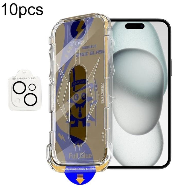 10pcs MEIDELE Easy Install Dust-proof Box Privacy Tempered Glass Film with Lens Film, For iPhone 17e / 16e, For iPhone 17 Pro Max, For iPhone 17 Pro, For iPhone 17, For iPhone Air, For iPhone 16 Pro Max, For iPhone 16 Pro, For iPhone 16 Plus           ...
