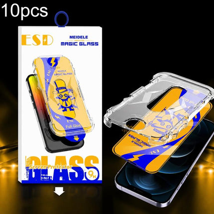 10pcs MEIDELE Easy Install Dust-proof Box HD Tempered Glass Film, For iPhone 17e / 16e / 14 / 13 Pro, For iPhone 17 Pro Max, For iPhone 17 / 16 Pro, For iPhone 17 Pro, For iPhone Air, For iPhone 16 Pro Max, For iPhone 16 Plus / 15 Plus, For iPhone 16 /...
