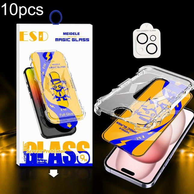 10pcs MEIDELE Easy Install Dust-proof Box HD Tempered Glass Film with Lens Film, For iPhone 17e / 16e, For iPhone 17 Pro Max, For iPhone 17 Pro, For iPhone 17, For iPhone Air, For iPhone 16 Pro Max, For iPhone 16 Pro, For iPhone 16 Plus, For iPhone 16 ...