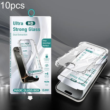 10pcs USG Easy Install Dust-proof Box HD Edge-to-Edge Tempered Glass Film, For iPhone 17e / 16e / 14 / 13 Pro, For iPhone 17 Pro Max, For iPhone 17 Pro, For iPhone 17 / 16 Pro, For iPhone Air, For iPhone 16 Pro Max, For iPhone 16 Plus / 15 Plus        ...