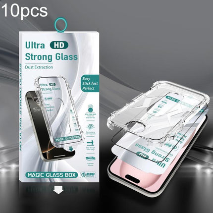 10pcs USG Easy Install Dust-proof Box HD Edge-to-Edge Tempered Glass Film, For iPhone 17e / 16e / 14 / 13 Pro, For iPhone 17 Pro Max, For iPhone 17 Pro, For iPhone 17 / 16 Pro, For iPhone Air, For iPhone 16 Pro Max, For iPhone 16 Plus / 15 Plus        ...