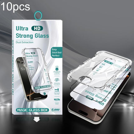 10pcs USG Easy Install Dust-proof Box HD Edge-to-Edge Tempered Glass Film, For iPhone 17e / 16e / 14 / 13 Pro, For iPhone 17 Pro Max, For iPhone 17 Pro, For iPhone 17 / 16 Pro, For iPhone Air, For iPhone 16 Pro Max, For iPhone 16 Plus / 15 Plus        ...