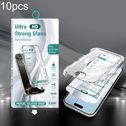 10pcs USG Easy Install Dust-proof Box HD Edge-to-Edge Tempered Glass Film, For iPhone 17e / 16e / 14 / 13 Pro, For iPhone 17 Pro Max, For iPhone 17 Pro, For iPhone 17 / 16 Pro, For iPhone Air, For iPhone 16 Pro Max, For iPhone 16 Plus / 15 Plus        ...
