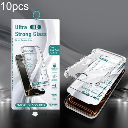 10pcs USG Easy Install Dust-proof Box HD Edge-to-Edge Tempered Glass Film, For iPhone 17e / 16e / 14 / 13 Pro, For iPhone 17 Pro Max, For iPhone 17 Pro, For iPhone 17 / 16 Pro, For iPhone Air, For iPhone 16 Pro Max, For iPhone 16 Plus / 15 Plus        ...