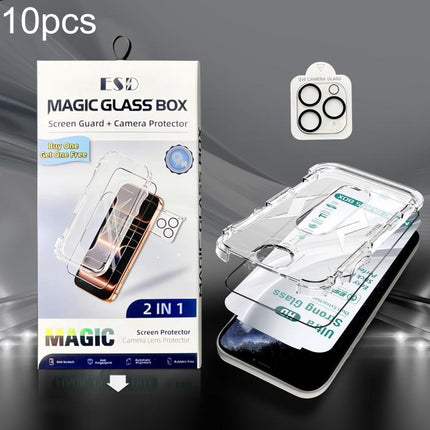 10pcs USG Easy Install Dust-proof Box HD Edge-to-Edge Tempered Glass Film with Lens Film, For iPhone 17e / 16e, For iPhone 17 Pro Max, For iPhone 17 Pro, For iPhone 17, For iPhone Air, For iPhone 16 Pro Max, For iPhone 16 Pro, For iPhone 16 Plus       ...