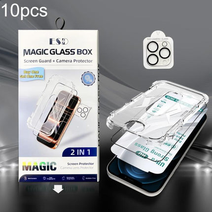 10pcs USG Easy Install Dust-proof Box HD Edge-to-Edge Tempered Glass Film with Lens Film, For iPhone 17e / 16e, For iPhone 17 Pro Max, For iPhone 17 Pro, For iPhone 17, For iPhone Air, For iPhone 16 Pro Max, For iPhone 16 Pro, For iPhone 16 Plus       ...