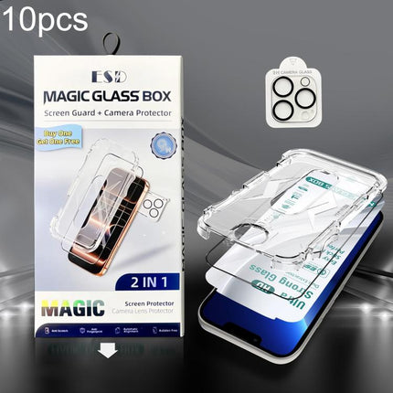 10pcs USG Easy Install Dust-proof Box HD Edge-to-Edge Tempered Glass Film with Lens Film, For iPhone 17e / 16e, For iPhone 17 Pro Max, For iPhone 17 Pro, For iPhone 17, For iPhone Air, For iPhone 16 Pro Max, For iPhone 16 Pro, For iPhone 16 Plus       ...