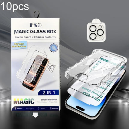 10pcs USG Easy Install Dust-proof Box HD Edge-to-Edge Tempered Glass Film with Lens Film, For iPhone 17e / 16e, For iPhone 17 Pro Max, For iPhone 17 Pro, For iPhone 17, For iPhone Air, For iPhone 16 Pro Max, For iPhone 16 Pro, For iPhone 16 Plus       ...