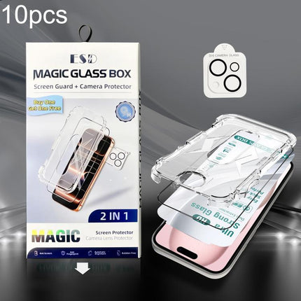 10pcs USG Easy Install Dust-proof Box HD Edge-to-Edge Tempered Glass Film with Lens Film, For iPhone 17e / 16e, For iPhone 17 Pro Max, For iPhone 17 Pro, For iPhone 17, For iPhone Air, For iPhone 16 Pro Max, For iPhone 16 Pro, For iPhone 16 Plus       ...