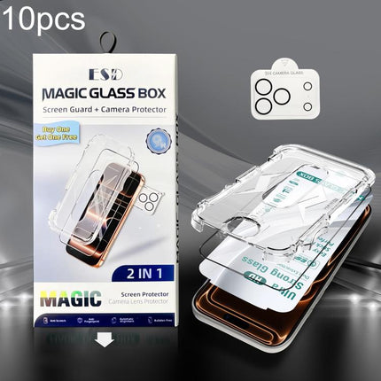 10pcs USG Easy Install Dust-proof Box HD Edge-to-Edge Tempered Glass Film with Lens Film, For iPhone 17e / 16e, For iPhone 17 Pro Max, For iPhone 17 Pro, For iPhone 17, For iPhone Air, For iPhone 16 Pro Max, For iPhone 16 Pro, For iPhone 16 Plus       ...