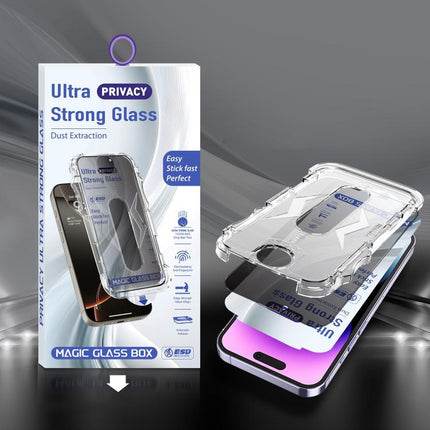 10pcs USG Easy Install Dust-proof Box Privacy Edge-to-Edge Tempered Glass Film, For iPhone 17e / 16e / 14 / 13 Pro, For iPhone 17 Pro Max, For iPhone 17 Pro, For iPhone 17 / 16 Pro, For iPhone Air, For iPhone 16 Pro Max, For iPhone 16 Plus / 15 Plus   ...
