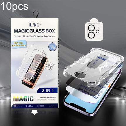10pcs USG Easy Install Dust-proof Box Privacy Edge-to-Edge Tempered Glass Film with Lens Film, For iPhone 11 Pro, For iPhone XS / X, For iPhone XR, For iPhone XS Max