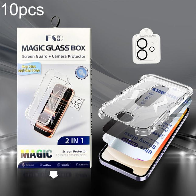 10pcs USG Easy Install Dust-proof Box Privacy Edge-to-Edge Tempered Glass Film with Lens Film, For iPhone 17e / 16e, For iPhone 17 Pro Max, For iPhone 17 Pro, For iPhone 17, For iPhone Air, For iPhone 16 Pro Max, For iPhone 16 Pro, For iPhone 16 Plus  ...