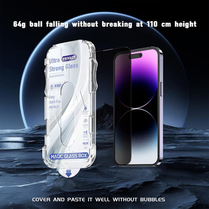 10pcs USG Easy Install Dust-proof Box Privacy Edge-to-Edge Tempered Glass Film with Lens Film, For iPhone 11 Pro, For iPhone XS / X, For iPhone XR, For iPhone XS Max