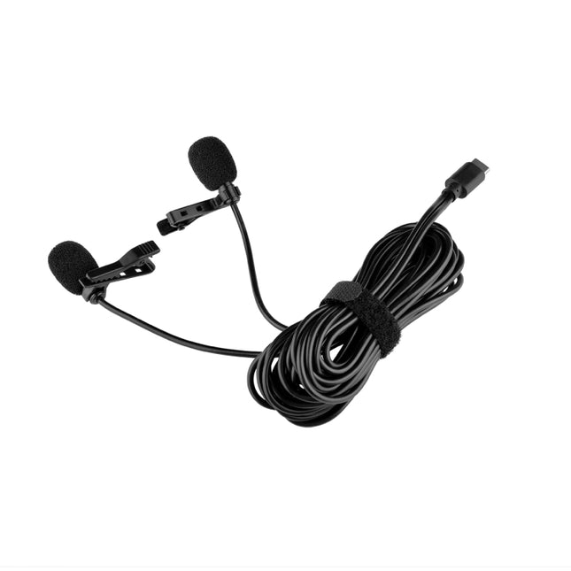 YELANGU MY3 Type-C Interface Live Broadcast Interview Mobile Phone Double Clip Lavalier Microphone, Length: 2.5m, MY3