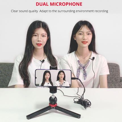 YELANGU MY3 Type-C Interface Live Broadcast Interview Mobile Phone Double Clip Lavalier Microphone, Length: 2.5m, MY3