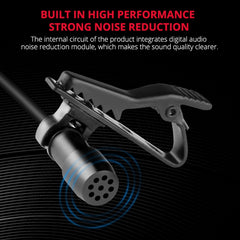 YELANGU MY3 Type-C Interface Live Broadcast Interview Mobile Phone Double Clip Lavalier Microphone, Length: 2.5m, MY3