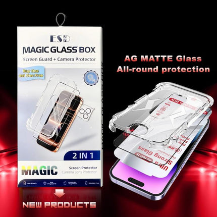 10pcs Easy Install Dust-proof Box Frosted Tempered Glass Film with Lens Film, For iPhone 11 Pro, For iPhone X / XS, For iPhone XR, For iPhone XS Max