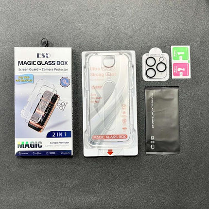 10pcs Easy Install Dust-proof Box Frosted Tempered Glass Film with Lens Film, For iPhone 11 Pro, For iPhone X / XS, For iPhone XR, For iPhone XS Max