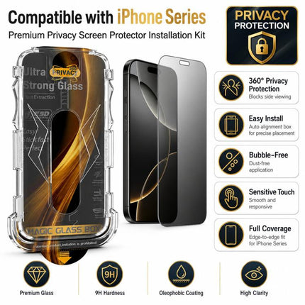 5pcs Easy Install Dust-proof Box 360 Privacy Tempered Glass Film with Lens Film, For iPhone 11 Pro, For iPhone X / XS, For iPhone XR, For iPhone XS Max