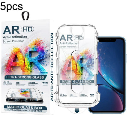 5pcs Easy Install Dust-proof Box AR HD Tempered Glass Film, For iPhone 17e / 16e / 14 / 13 Pro, For iPhone 17 Pro Max, For iPhone 17 Pro, For iPhone 17 / 16 Pro, For iPhone Air, For iPhone 16 Pro Max, For iPhone 16 Plus / 15 Plus, For iPhone 16 / 15   ...