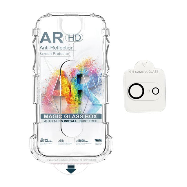 5pcs Easy Install Dust-proof Box AR HD Tempered Glass Film with Lens Film, For iPhone 17e / 16e, For iPhone 17 Pro Max, For iPhone 17 Pro, For iPhone 17, For iPhone Air, For iPhone 16 Pro Max, For iPhone 16 Pro, For iPhone 16 Plus, For iPhone 16       ...