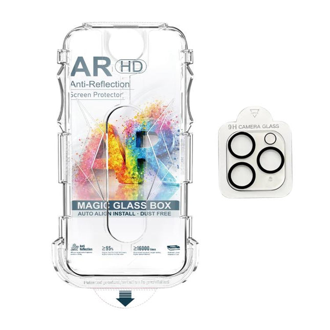 5pcs Easy Install Dust-proof Box AR HD Tempered Glass Film with Lens Film, For iPhone 11 Pro, For iPhone X / XS, For iPhone XR, For iPhone XS Max