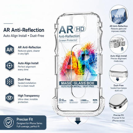 5pcs Easy Install Dust-proof Box AR HD Tempered Glass Film with Lens Film, For iPhone 11 Pro, For iPhone X / XS, For iPhone XR, For iPhone XS Max