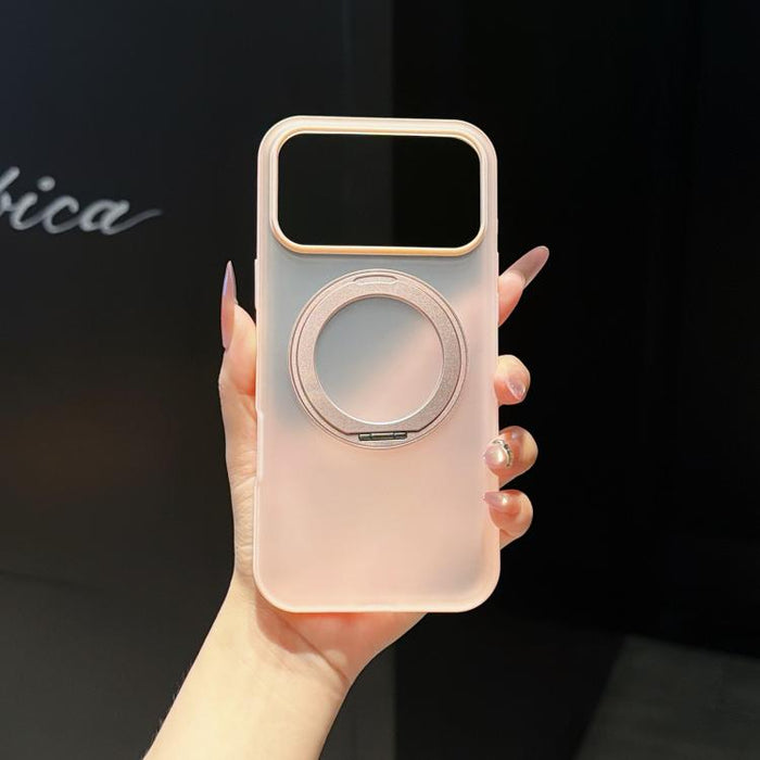 Cloud Edge Floating Semi-Transparent Matte Magnetic Rotating Holder Phone Case, For iPhone 17 Pro Max, For iPhone 17 Pro