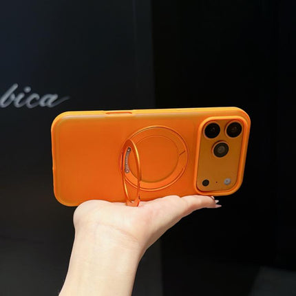 Cloud Edge Floating Semi-Transparent Matte Magnetic Rotating Holder Phone Case, For iPhone 17 Pro Max, For iPhone 17 Pro