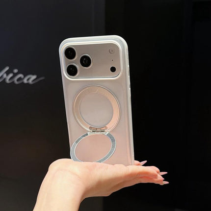 Cloud Edge Floating Semi-Transparent Matte Magnetic Rotating Holder Phone Case, For iPhone 17 Pro Max, For iPhone 17 Pro
