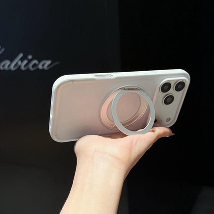 Cloud Edge Floating Semi-Transparent Matte Magnetic Rotating Holder Phone Case, For iPhone 17 Pro Max, For iPhone 17 Pro