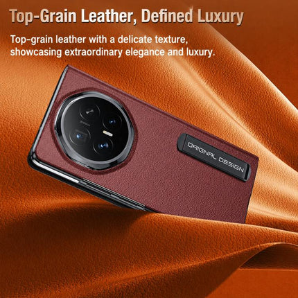 All-inclusive Smart View Window Genuine Leather Phone Case, For Honor Magic V6