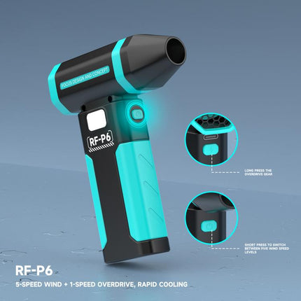 RF4 RF-P6 Portable Rechargeable Mini Powerful Dust Removal Fan with Night Light